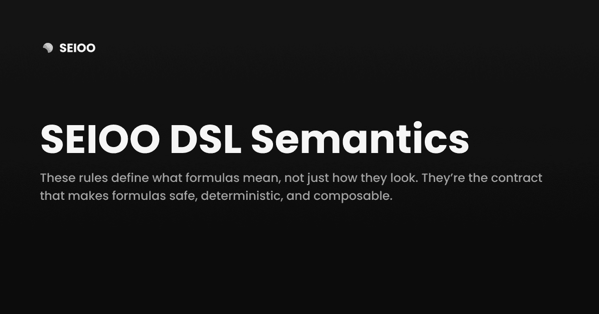 SEIOO DSL Semantics